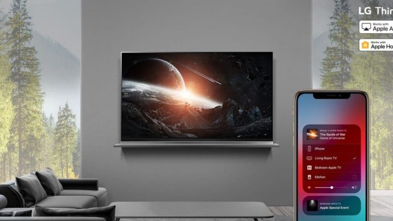 LG dirbtinio intelekto televizorius pasiekia naujovės – „Apple AirPlay 2“ ir „HomeKit“