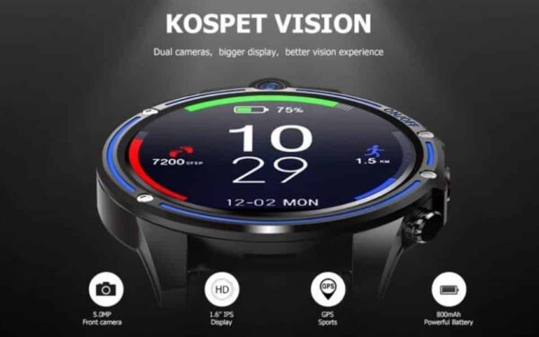 Įspūdingas išmanusis laikrodis „Kospet Vision“ už itin patrauklią kainą – milžiniška baterija, dvi kameros ir didelis ekranas