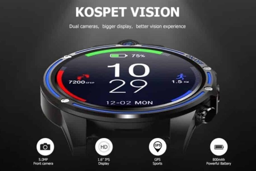 Įspūdingas išmanusis laikrodis „Kospet Vision“ už itin patrauklią kainą – milžiniška baterija, dvi kameros ir didelis ekranas