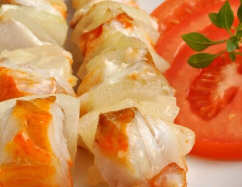 Jūrų žuvų šašlykas