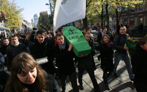 Studentų protestas Kaune prieš būsimą universitetų reformą (Foto)