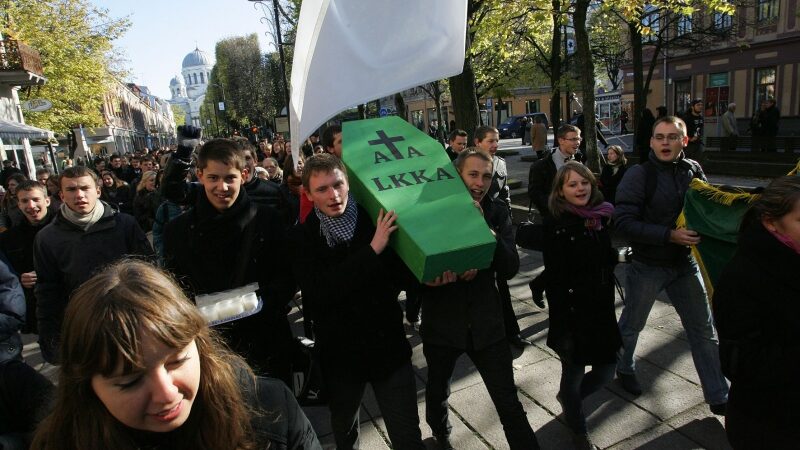Studentų protestas Kaune prieš būsimą universitetų reformą (Foto)