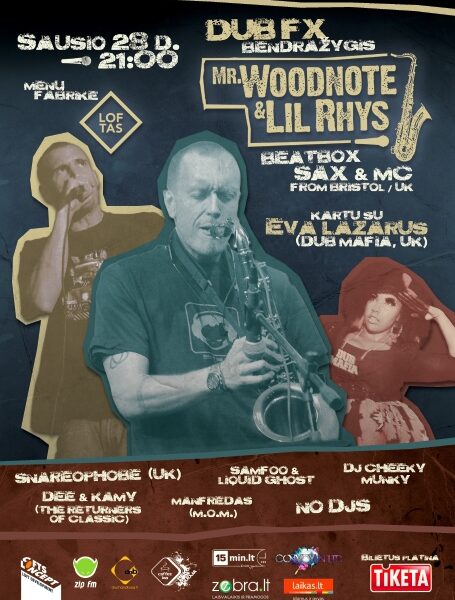 „Dub Fx“ bendražygis Mr. Woodnote pradės koncertų seriją „Live @ LOFTAS”