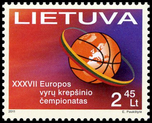 Europos vyrų krepšinio čempionatui – proginis pašto ženklas