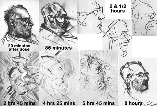 Eksperimentas: vyras nupiešė 9 autoportretus apsvaigęs nuo LSD (foto)