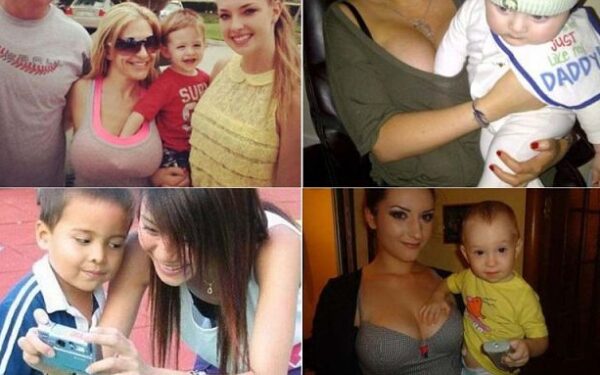 Vyriški instinktai: mažyliai, neatsispyrę moterų krūtinei (foto)