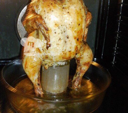 Višta kepta ant butelio