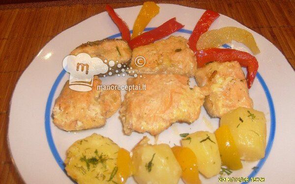 Lašiša su imbierais