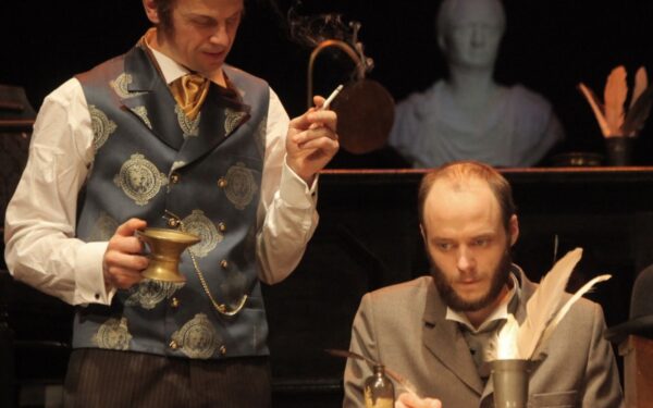 Po premjeros. Rolandas Kazlas ir jo raštininkas Bartlbis