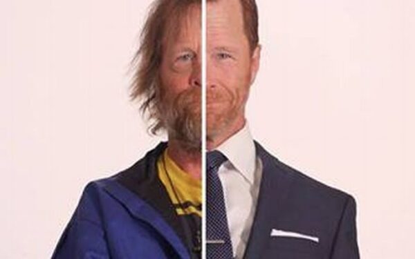 Ekstremalūs pokyčiai: jūsų akyse benamis tampa solidžiu vyru (video)