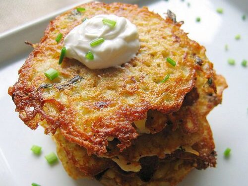 Bulviniai blyneliai su sojomis