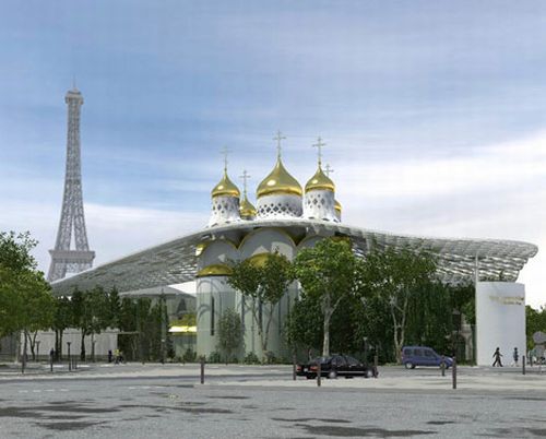 Prie Eifelio bokšto - modernus rusų kultūros centras ir cerkvė