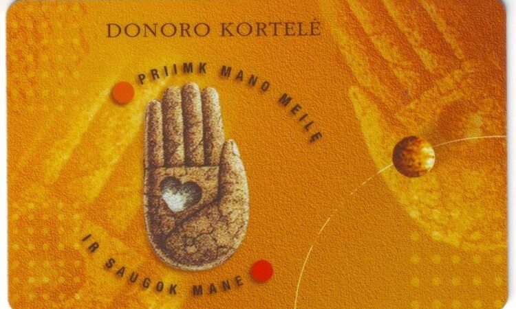 Donoro kortelė: simbolis, galintis dovanoti gyvenimą kitiems