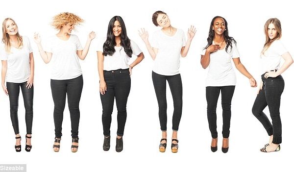 Perkant internetu: kaip tas pats drabužis atrodo skirtingų figūrų moterims