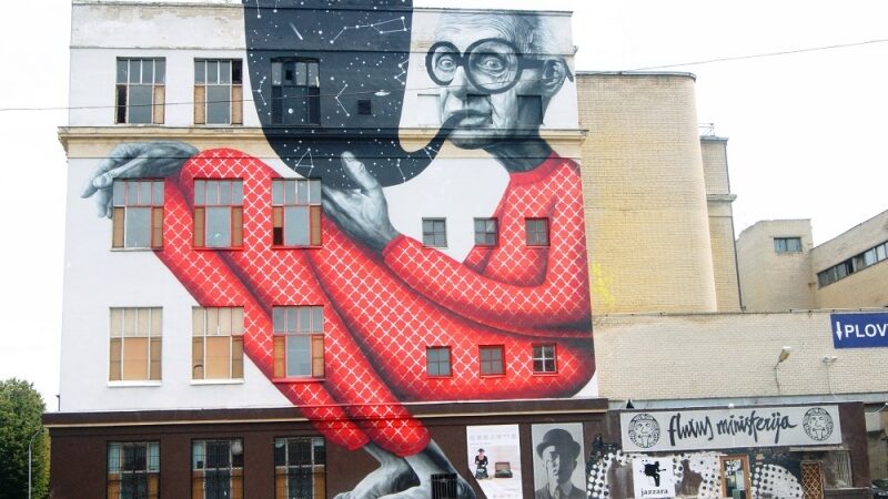 „Fluxus ministerija“ pasipuošė didžiausiu piešiniu Lietuvoje