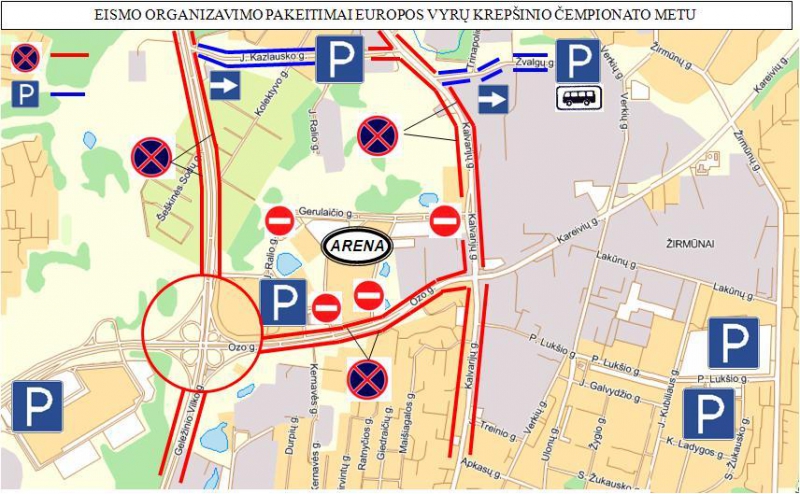 Eismo pakeitimai Europos vyrų krepšinio čempionato metu