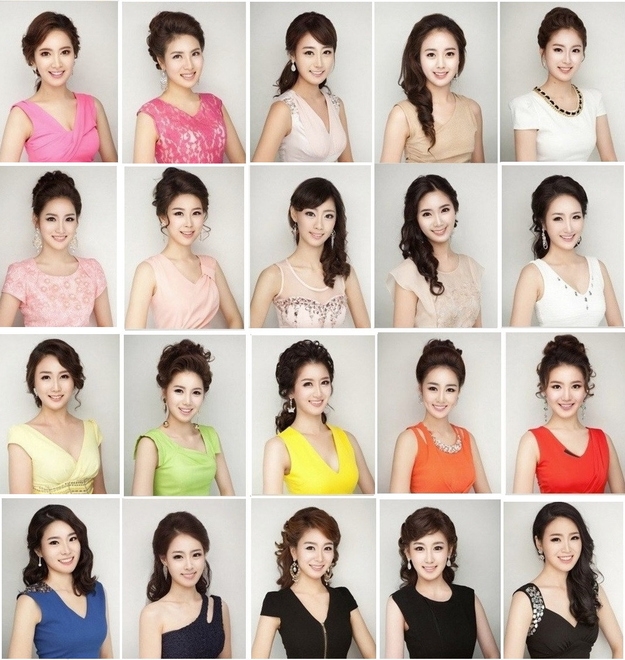 Plastinės operacijos jas padarė „vieno veido“: 20  vienodų Pietų Korėjos grožio konkurso dalyvių (foto)