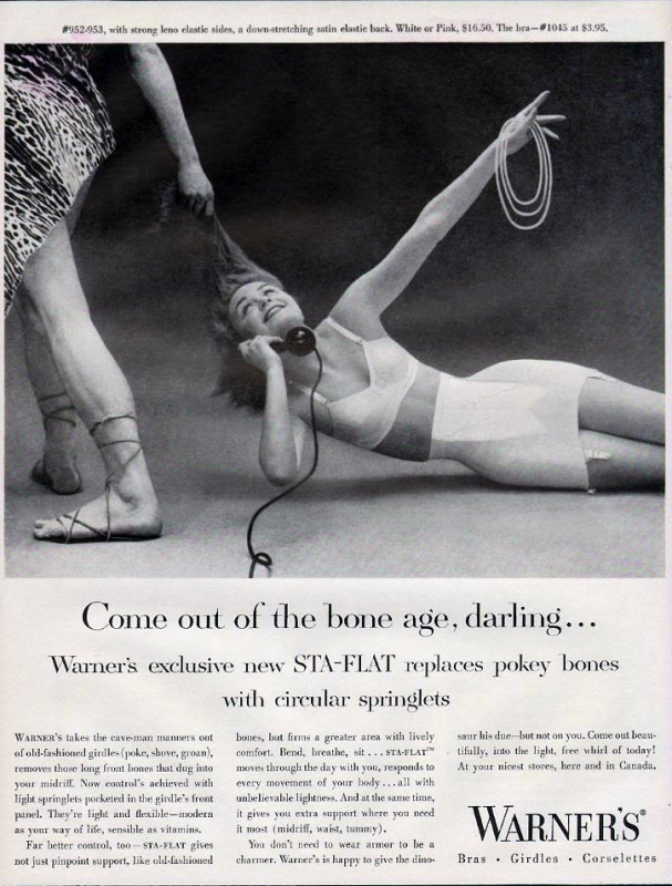 Keistas „vintažinių“ moteriško apatinio trikotažo reklamų pasaulis (foto)