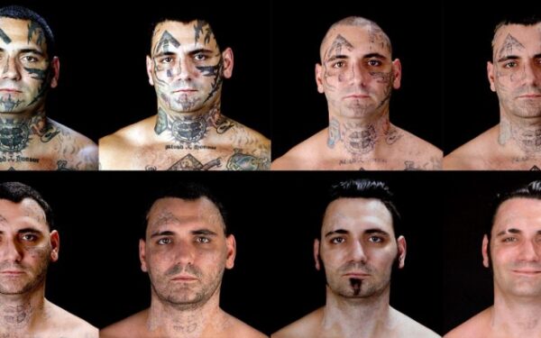 Neonacio kova su veido tatuiruotėmis