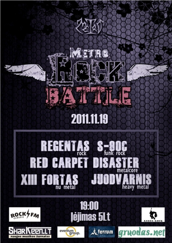 Šeštadienį  vyks IV- iasis METRO ROCK BATTLE atrankinis turas