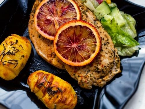 Sekmadienio receptas –  vištiena su raudonaisiais apelsinais