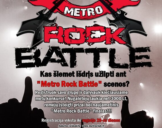 Konkurse „Metro Rock Battle“ muzikantai varžysis dėl 3000 Lt prizo
