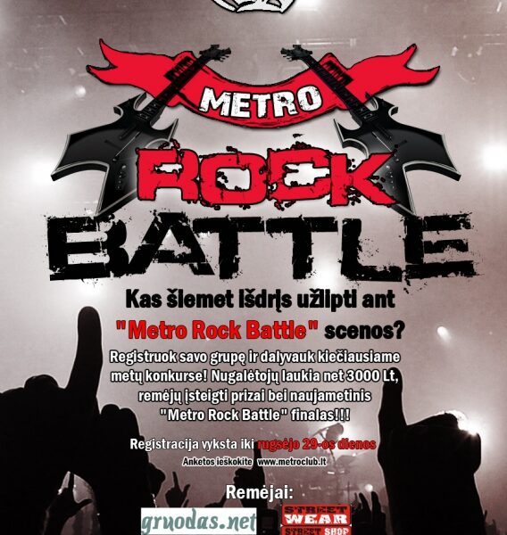 Konkurse „Metro Rock Battle“ muzikantai varžysis dėl 3000 Lt prizo