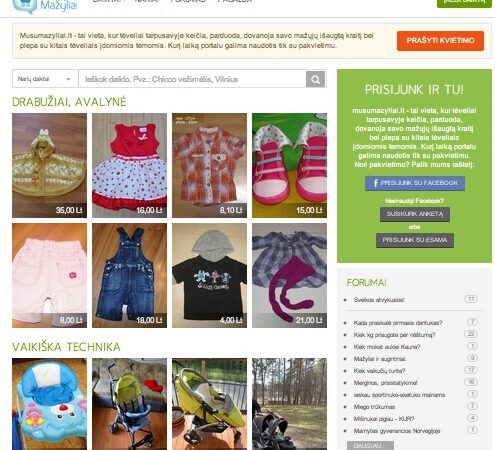 Lietuvoje startuoja tik tėveliams skirtas virtualus turgelis