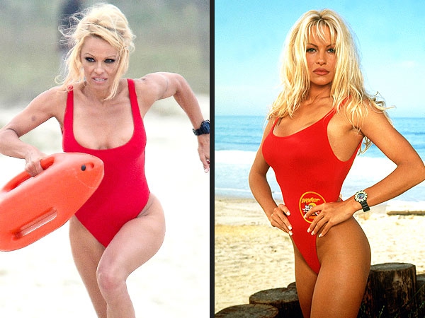 45-erių Pamela Anderson vėl užsivilko „Gelbėtojų“ maudymosi kostiumėlį (foto)