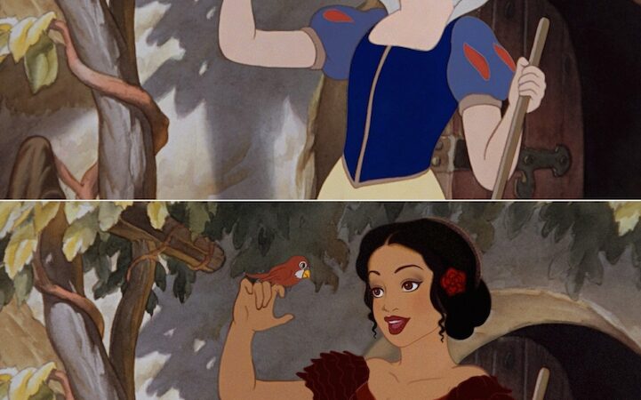 Juodaodė Snieguolė ir kitos rasę pakeitusios Disnėjaus princesės