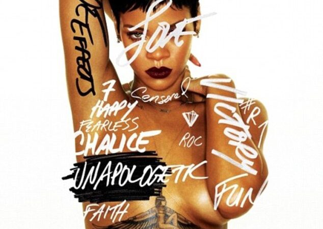 Rihanna nuoga iki pusės naujausio albumo viršelyje