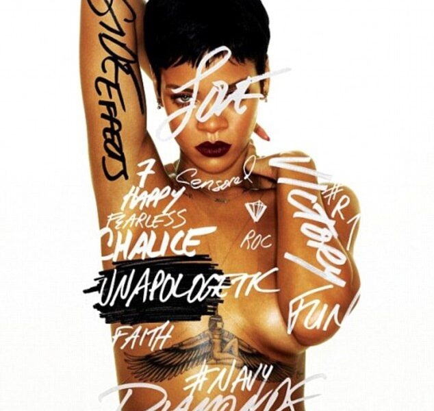 Rihanna nuoga iki pusės naujausio albumo viršelyje