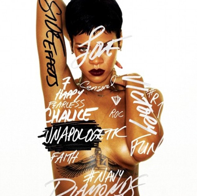 Rihanna nuoga iki pusės naujausio albumo viršelyje