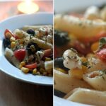 Sekmadienio receptas - šiltos pastos salotos su kukurūzais ir feta