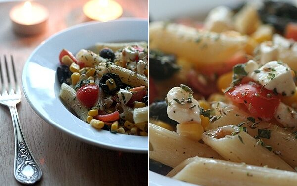 Sekmadienio receptas – šiltos pastos salotos su kukurūzais ir feta