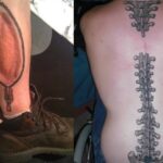 Tatuiruotėmis pridengti kūno randai (foto)