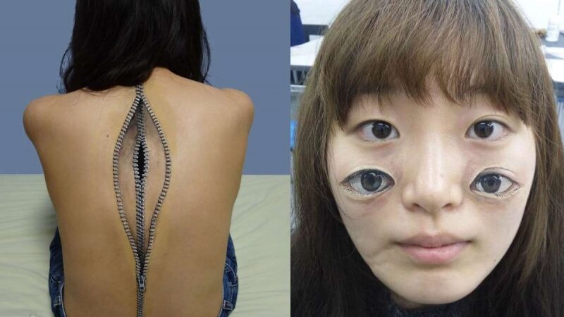 Šokiruojantis iliuzijos kūrimo menas ant žmogaus kūno (foto)