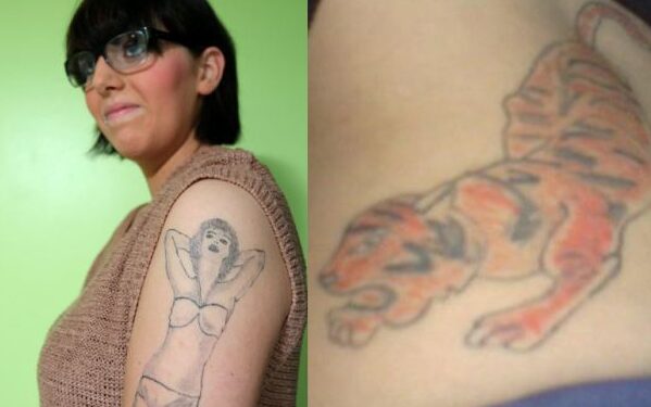Mergina paviešino nevykusius tatuiruočių meistro darbus (foto)
