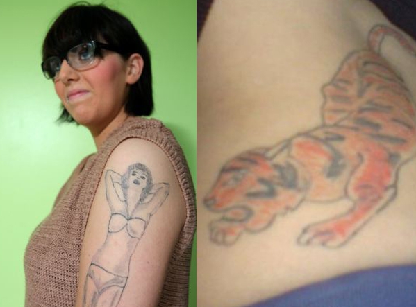 Mergina paviešino nevykusius tatuiruočių meistro darbus (foto)