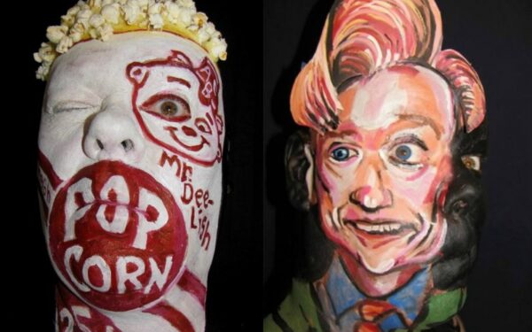 Menininko piešiniai ant žmonių veidų (foto)