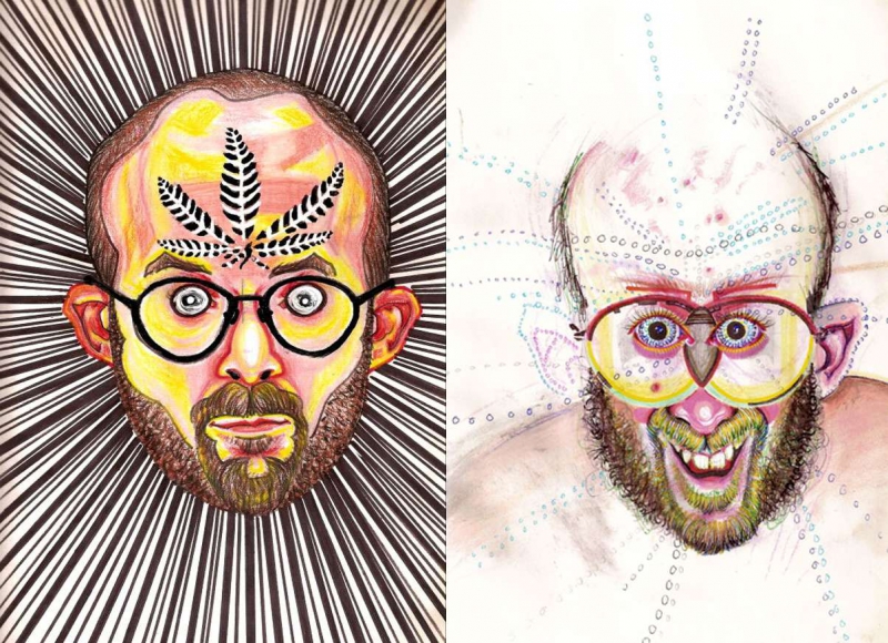 Menininko eksperimentas – piešti autoportretus apsvaigus nuo  skirtingų narkotikų (foto)