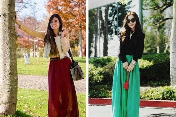 Ilgi sijonai – mados klasika (foto)