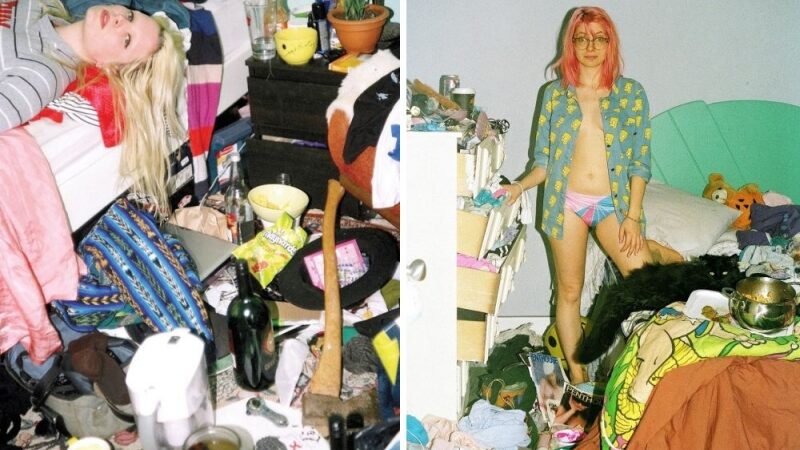 Gražios merginos ir jų šiukšlynais virtę kambariai (foto)