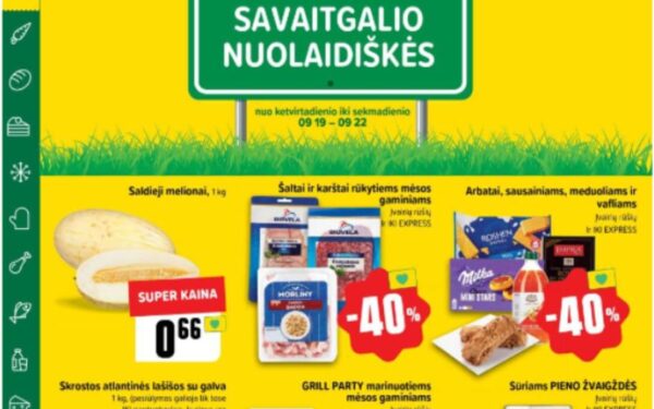 38 savaitės aktualiausios savaitgalio (2024.09.19-09.22) LIDL, RIMI, MAXIMA ir IKI akcijos ir pasiūlymai su kainų analitike Irena