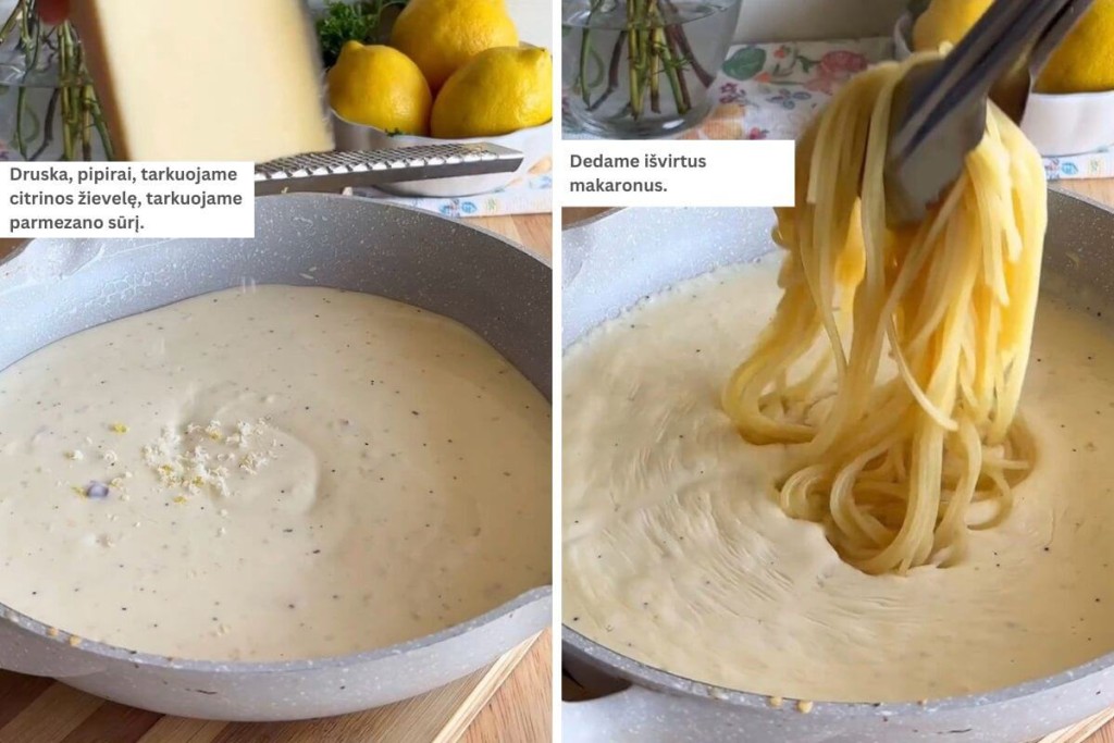 Makaronai su krevetėmis receptas. Tolimesni gaminimo žingsniai