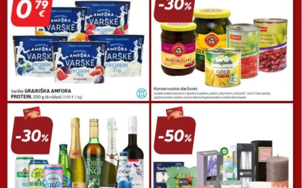 RIMI: konservuotoms daržovėms – 30%, MAXIMA: prieskoniams – 50%. LIDL, IKI savaitgalio (2024.11.21–11.24) rekomenduojamos akcijos ir nuolaidos