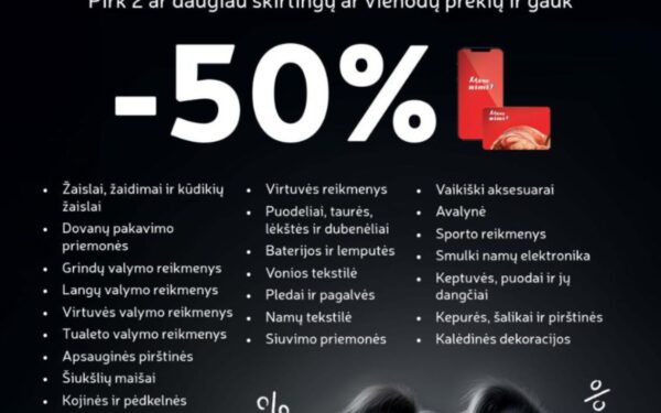 RIMI: – 50% ne maisto prekėms, IKI: lašiša – 45%. MAXIMA, LIDL savaitgalio (2024.11.29–12.01) aktualiausios nuolaidos
