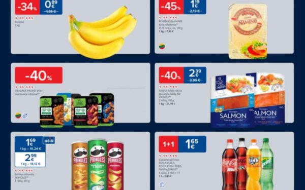 MAXIMA: sūris – 45%, RIMI: prieskoniai ir kepimo priedai – 40%. LIDL, IKI savaitgalio (2024.12.05–12.08) geriausios nuolaidos