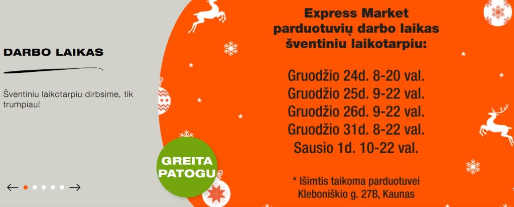 Express Market darbo laikas. Ekspressmarket.lt