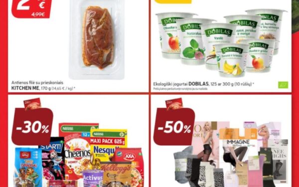 MAXIMA: Prieskoniai – 50%, RIMI: Kojinės ir pėdkelnės – 50%. LIDL, IKI savaitgalio (2025.01.30–02.02) geriausios akcijos ir pasiūlymai